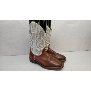 Laredo Lodi Stockman Brown And White Leather Western Boots Men's Size 8D